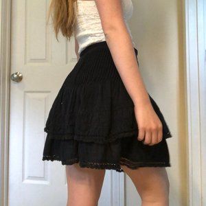 Free People Ruffle Cotton Eyelet Skirt